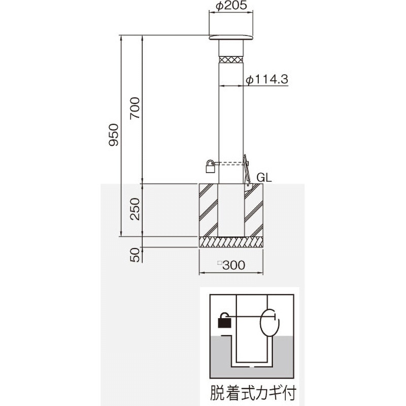 KS10-PK バリカー上下式(スタンダードタイプ) 帝金 支柱