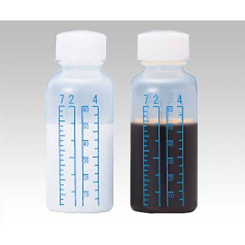 投薬瓶(カラー目盛付)未滅菌 アズワン 容量100mL 1箱(140本) 【通販
