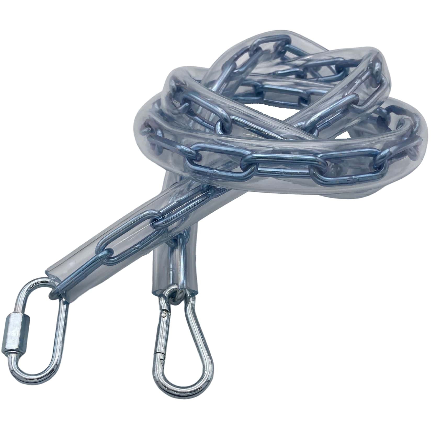 WURAT3-5 溶接チェーン 線径3mm カット品 鉄/ユニクロ 保護チューブ・フック付 ラクテム 荷重20kg 長さ5m  WURAT3-5