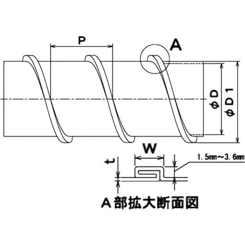 0.5T 200Φ×500L 亜鉛 スパイラルダクト フカガワ 呼び径200mm長