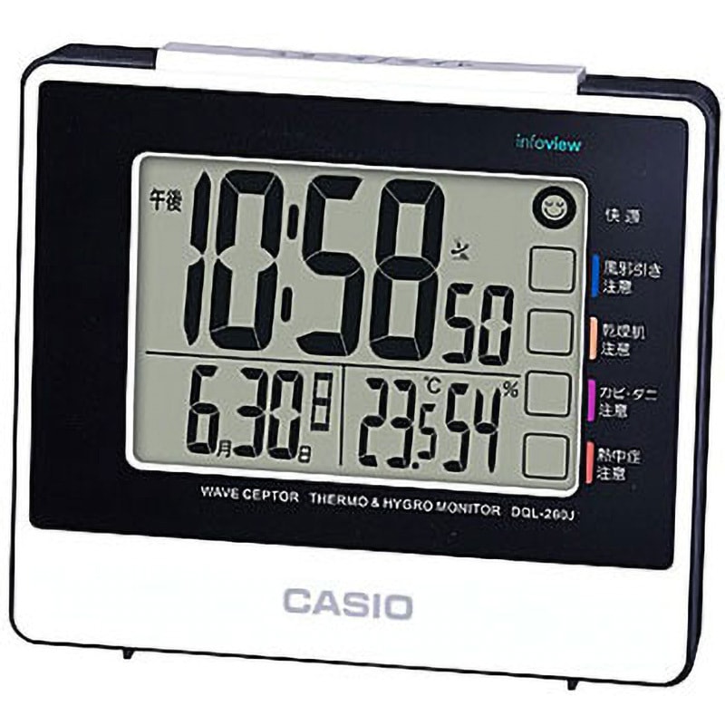 置き時計　温度計 生活環境お知らせ電波クロック 温度・湿度計付き カシオ計算機