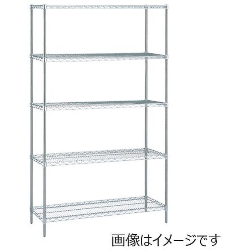 オールステンレス エレクター シェルフ ERECTA 幅182.1x奥行46cmx高さ189.2cm PSポール ダイカスト・アジャストボルト付 6段 業務用 ステンレスエレクター 棚 SLMS910 オールステンレスエレクターシェルフ