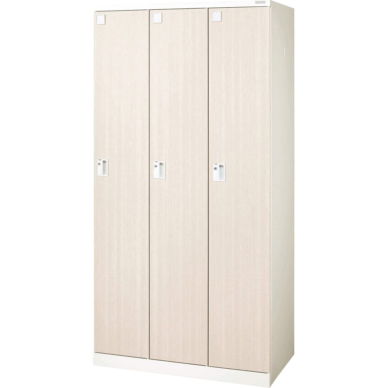 LOC-C31-03EK 木目シート エルム柾 扉幅300mm 本体幅900mm 1段 3人用 ロカーナ LOC-C31-03シリーズ LION (ライオン事務器) 内筒交換錠 Kタイプ