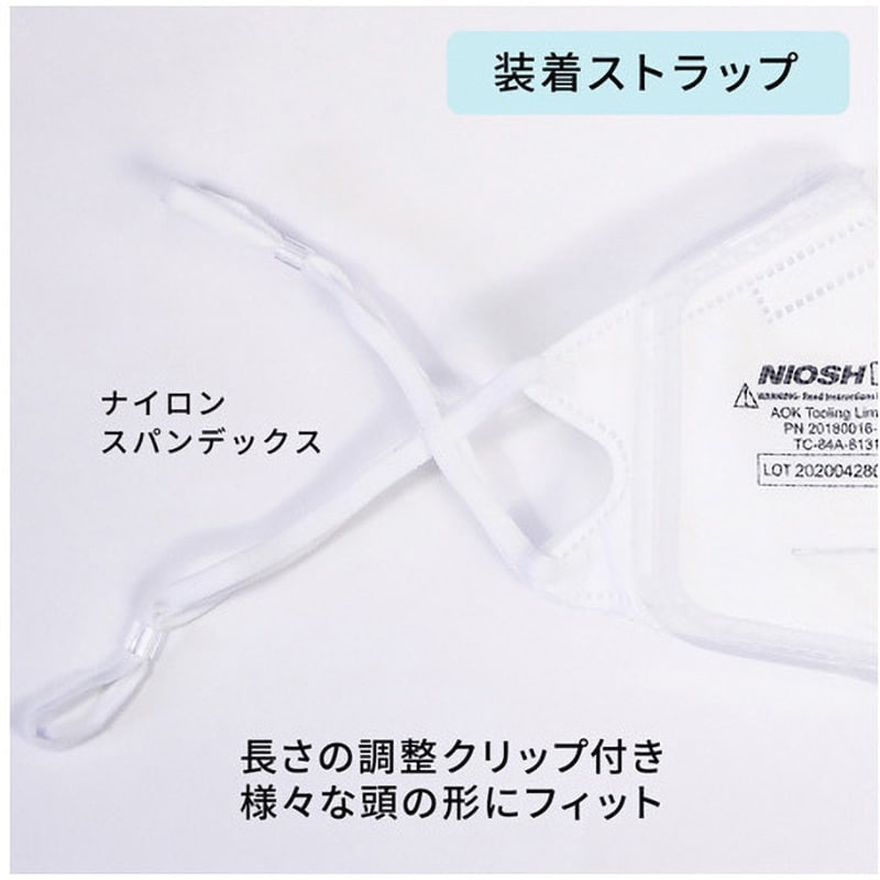 Niosh認証 Softseal Vfold N95マスク 折り畳み型 10枚入×30箱 サイズM 1ケース(30箱×10枚) 20180016-M