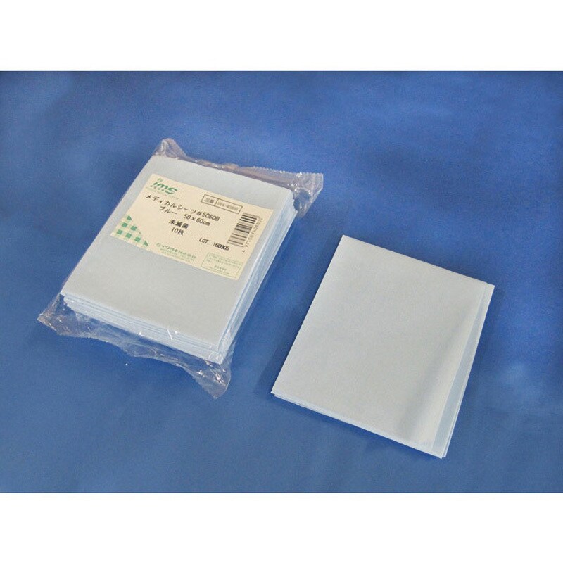 004-40800 メディカルシーツ 10枚 004シリーズ イワツキ ブルー色 寸法50×60cm 1ケース(60袋×10枚)