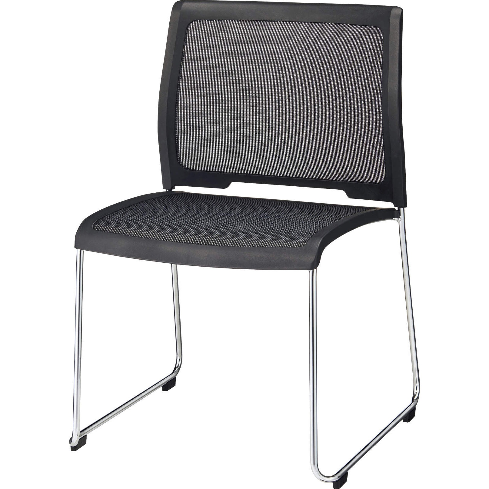 No．472F-KK スタッキングチェアー LION (ライオン事務器) ブラック/ブラック色 19,426円