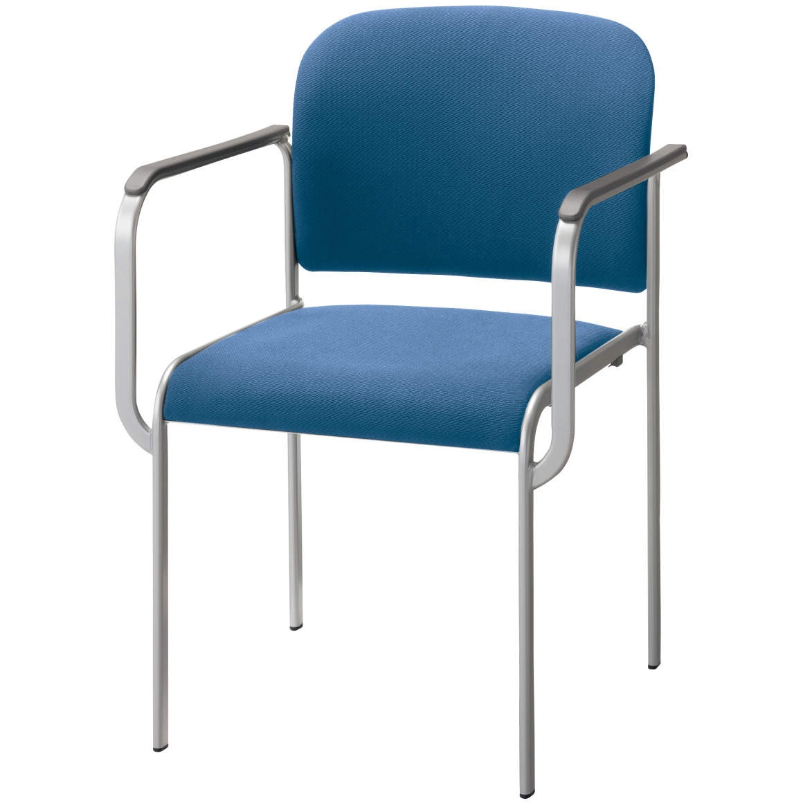 No．661FN スタッキングチェアー LION (ライオン事務器) ブルー色 肘付 質量5.6kg 幅518mm奥行536mm高さ760mm