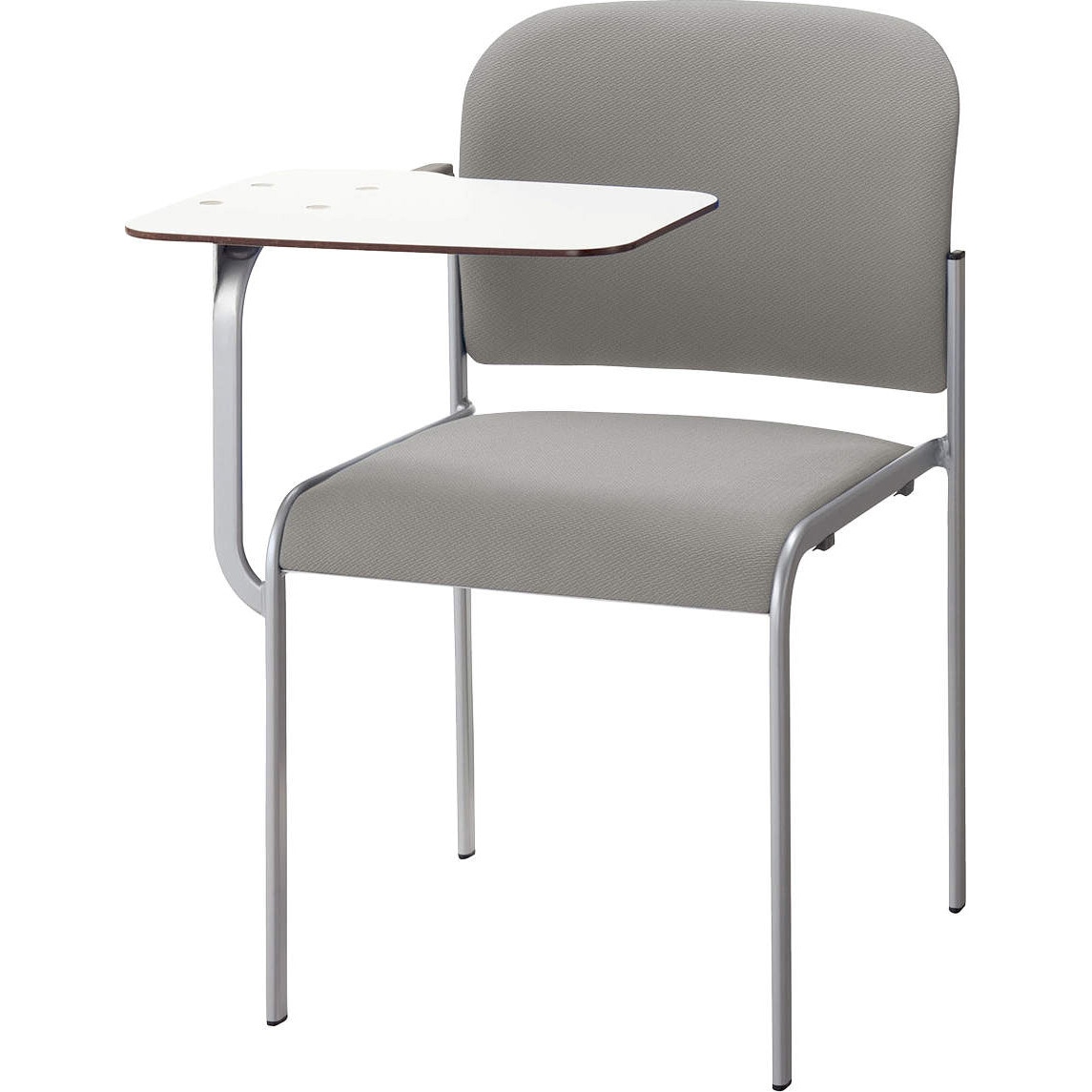 No．662FN スタッキングチェアー LION (ライオン事務器) グレー色 メモ台付 質量6.6kg 幅640mm奥行678mm高さ760mm