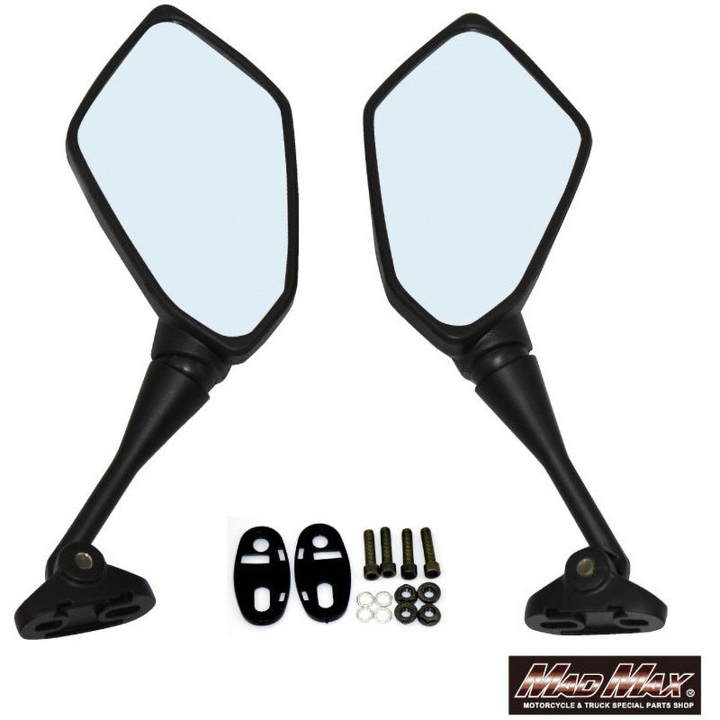 MM04-0009-CA バイク用カウルミラー 左右セット カーボン調 スクエア