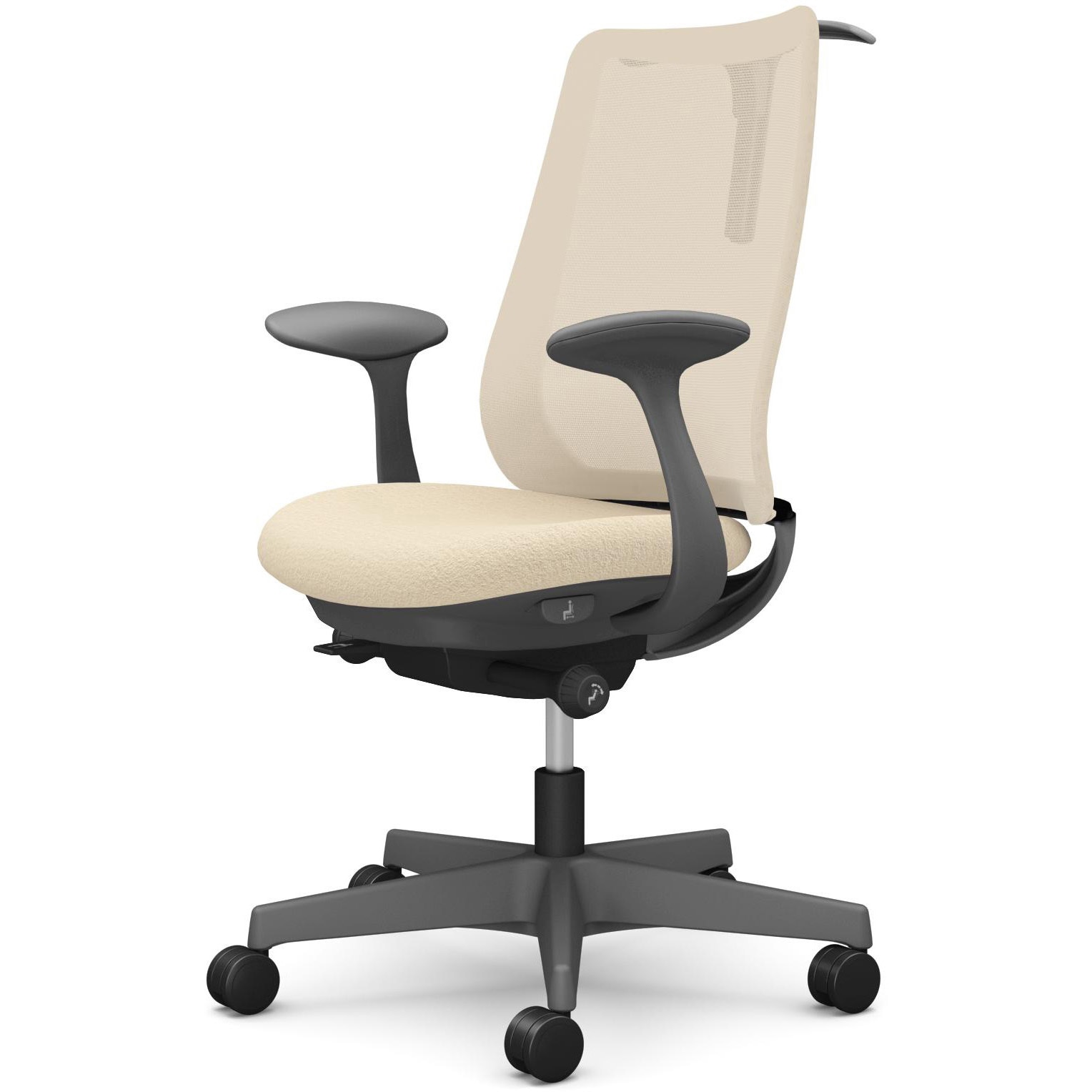 CF22XA F1K2 ポータムシリーズ/固定肘/背メッシュ/スタンダードタイプ/ダークグレーボディ/ハンガー有/ランバー無/ナイロンキャスター 1脚 オカムラ(岡村製作所) 【通販モノタロウ】