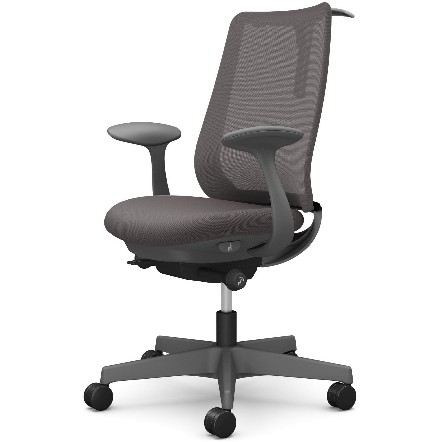 CF22ZA FKA2 ポータムシリーズ/固定肘/背メッシュ/スタンダードタイプ/ダークグレーボディ/ハンガー有/ランバー無/ウレタンキャスター 1脚 オカムラ(岡村製作所) 【通販モノタロウ】