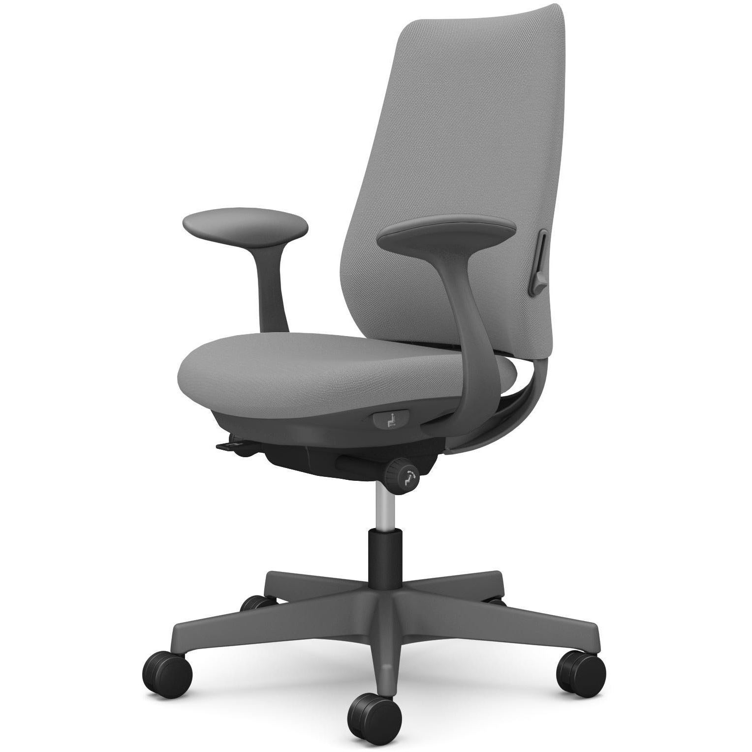 CF23XE FKY2 ポータムシリーズ/固定肘/背クッション/スタンダードタイプ/ダークグレー/ハンガー無/ランバー有/ナイロンキャスター 1脚 オカムラ(岡村製作所) 【通販モノタロウ】
