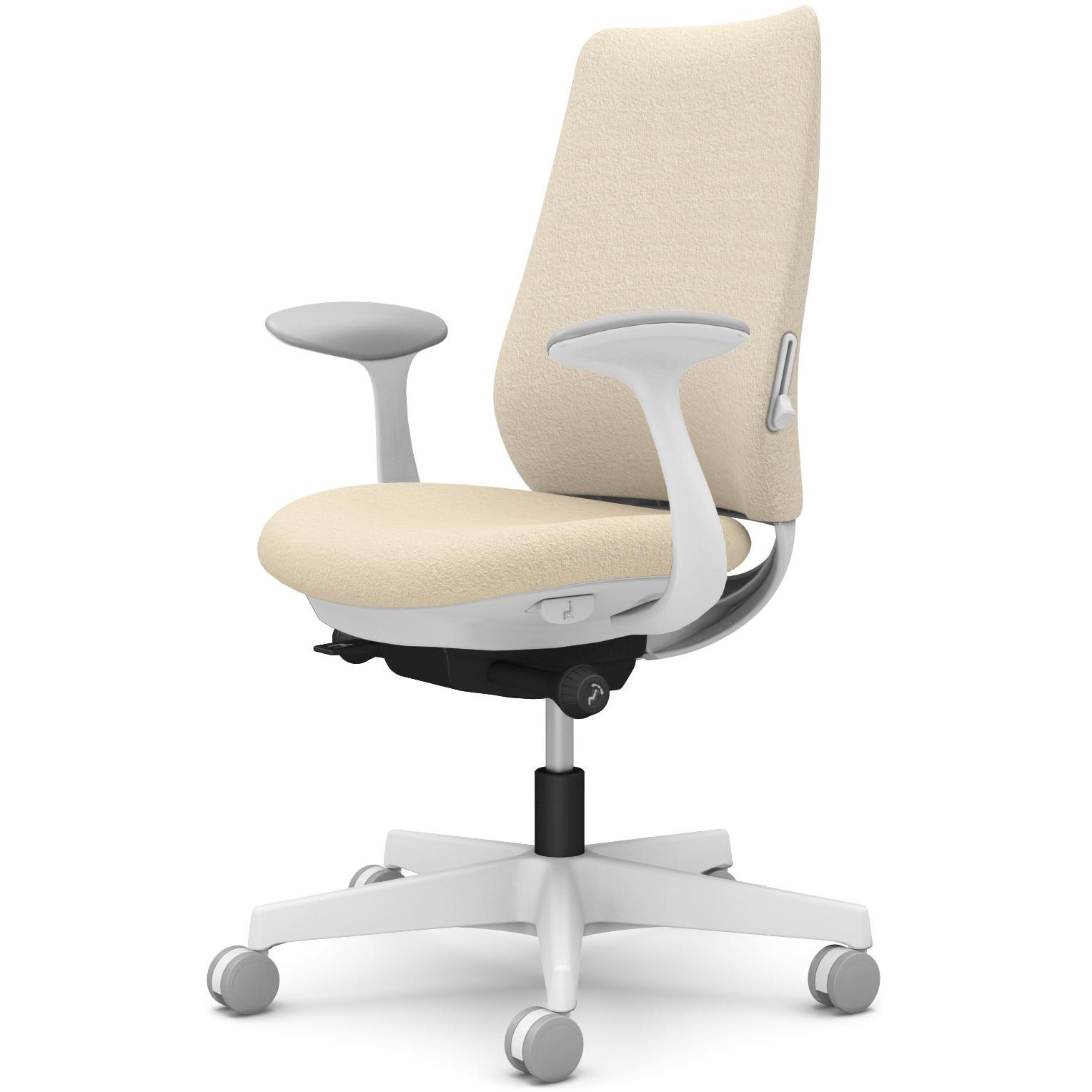 CF23XZ FXW2 ポータムシリーズ/固定肘/背クッション/スタンダードタイプ/ホワイトボディ/ハンガー無/ランバー有/ナイロンキャスター 1脚 オカムラ(岡村製作所) 【通販モノタロウ】