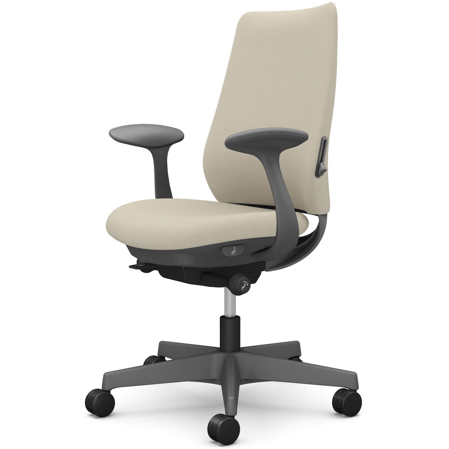 CF23ZE FRU7 ポータムシリーズ/固定肘/背クッション/スタンダードタイプ/ダークグレー/ハンガー無/ランバー有/ウレタンキャスター 1脚 オカムラ(岡村製作所) 【通販モノタロウ】