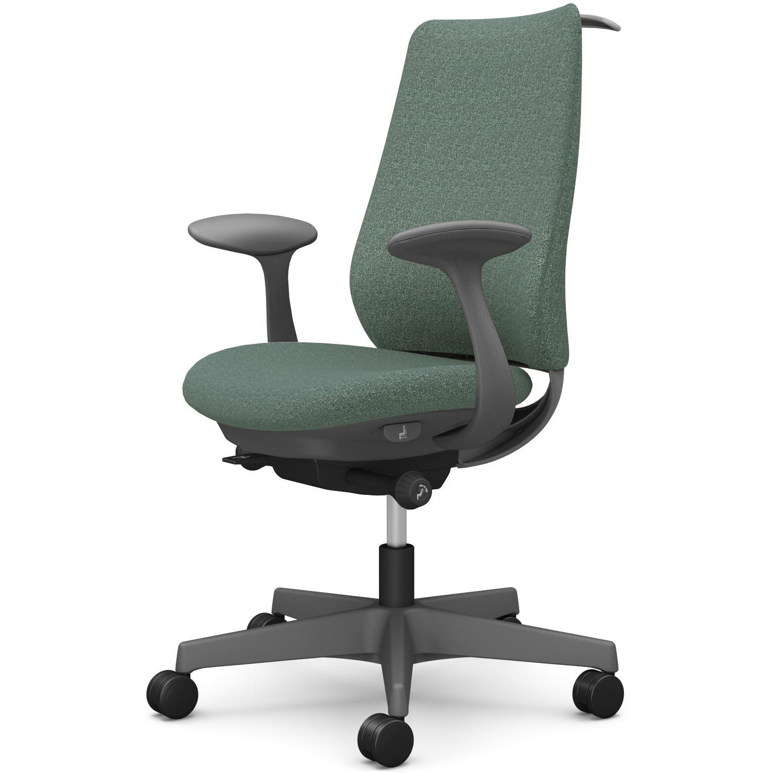 CF24XA FXW5 ポータムシリーズ/固定肘/背クッション/スタンダードタイプ/ダークグレー/ハンガー有/ランバー無/ナイロンキャスター 1脚 オカムラ(岡村製作所) 【通販モノタロウ】