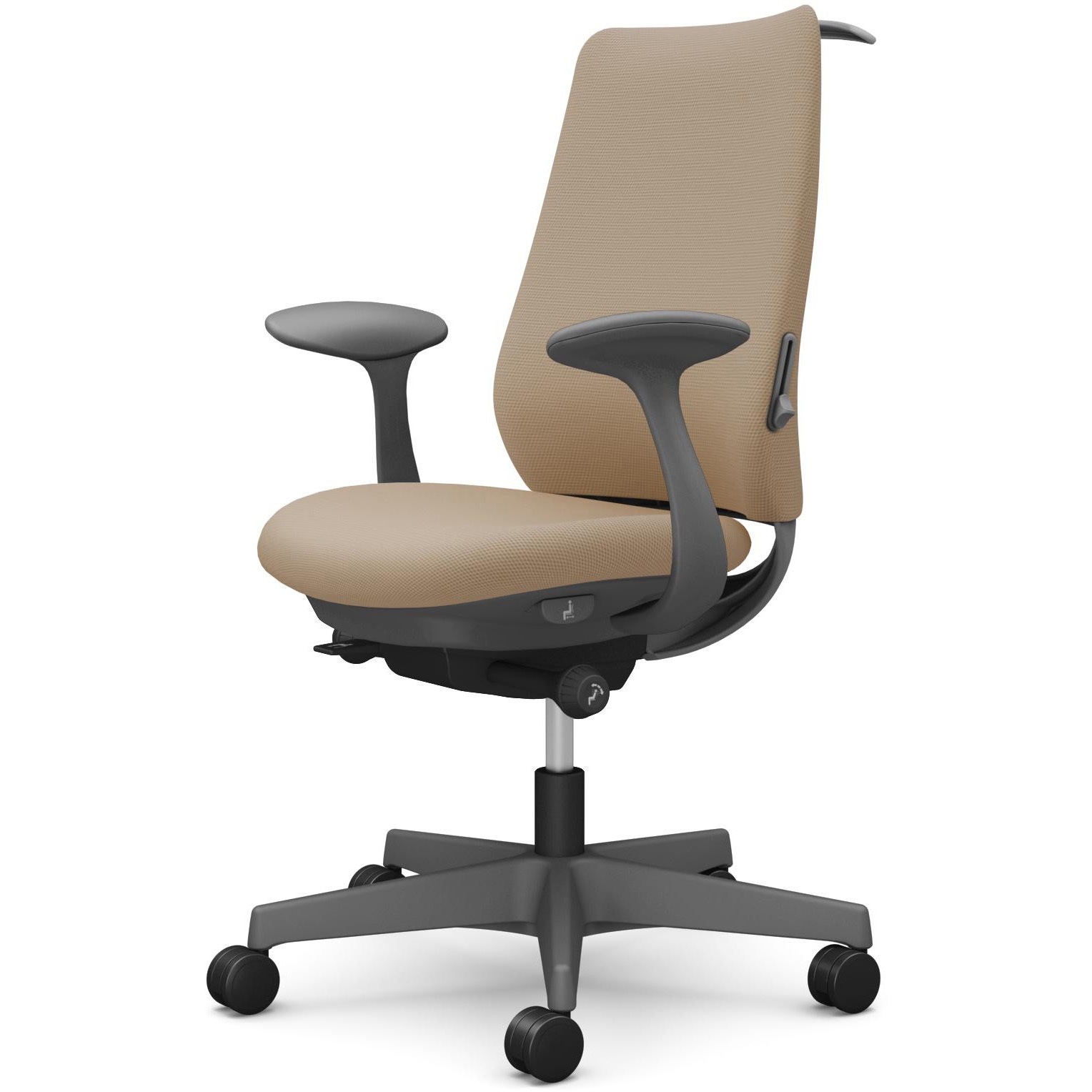 CF24XE FSF7 ポータムシリーズ/固定肘/背クッション/スタンダードタイプ/ダークグレー/ハンガー有/ランバー有/ナイロンキャスター 1脚 オカムラ(岡村製作所) 【通販モノタロウ】