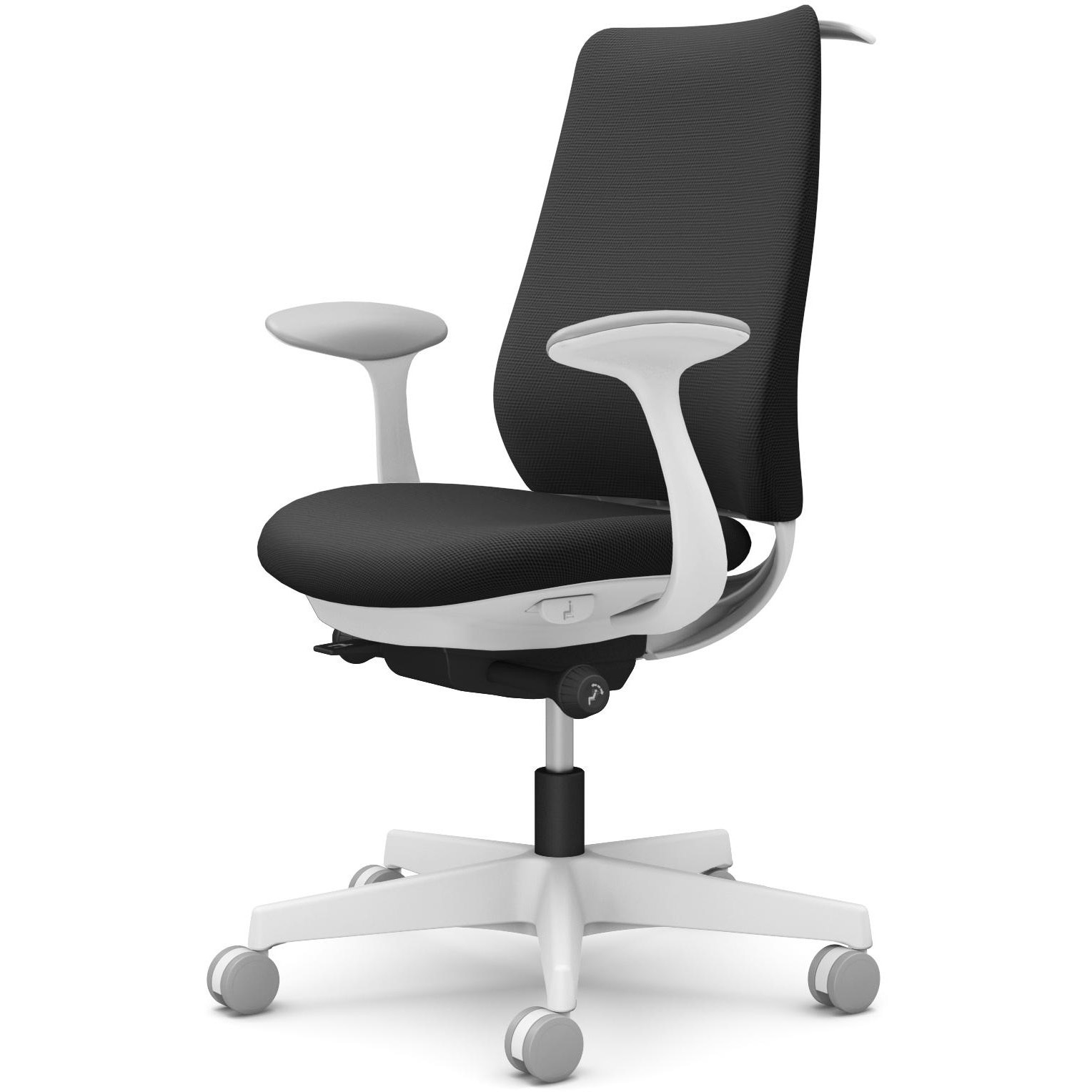 CF24XW FSF1 ポータムシリーズ/固定肘/背クッション/スタンダードタイプ/ホワイトボディ/ハンガー有/ランバー無/ナイロンキャスター 1脚 オカムラ(岡村製作所) 【通販モノタロウ】