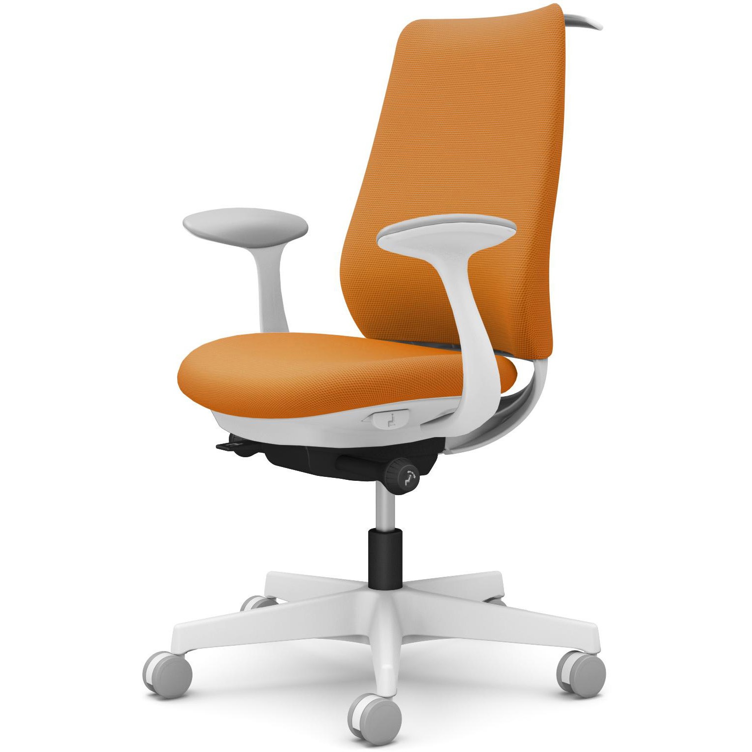 CF24XW FSG8 ポータムシリーズ/固定肘/背クッション/スタンダードタイプ/ホワイトボディ/ハンガー有/ランバー無/ナイロンキャスター 1脚 オカムラ(岡村製作所) 【通販モノタロウ】