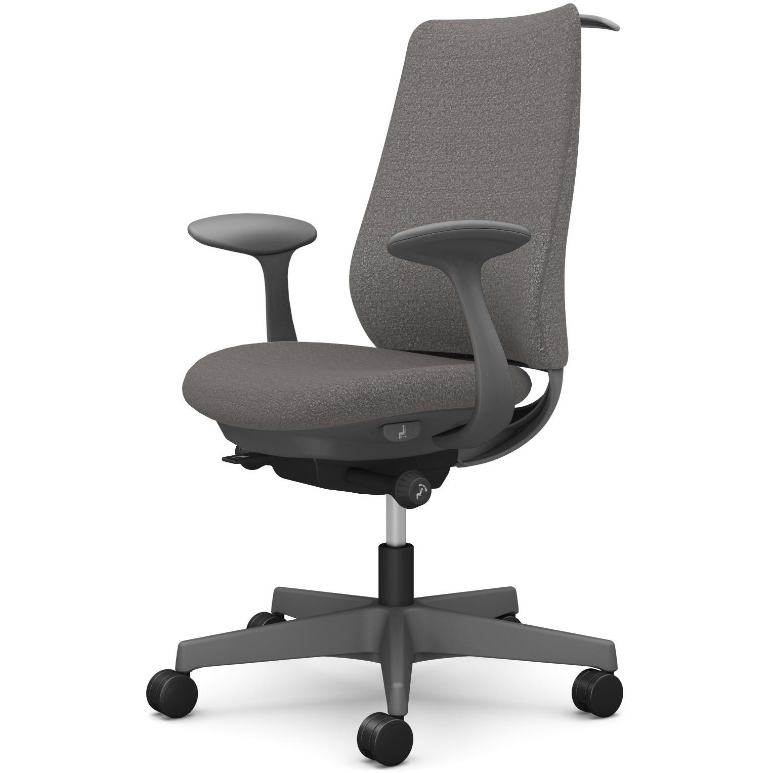 CF24ZA FXW3 ポータムシリーズ/固定肘/背クッション/スタンダードタイプ/ダークグレー/ハンガー有/ランバー無/ウレタンキャスター 1脚 オカムラ(岡村製作所) 【通販モノタロウ】