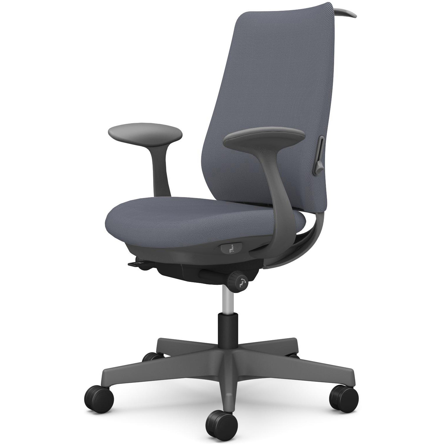 CF24ZE FRU2 ポータムシリーズ/固定肘/背クッション/スタンダードタイプ/ダークグレー/ハンガー有/ランバー有/ウレタンキャスター 1脚 オカムラ(岡村製作所) 【通販モノタロウ】