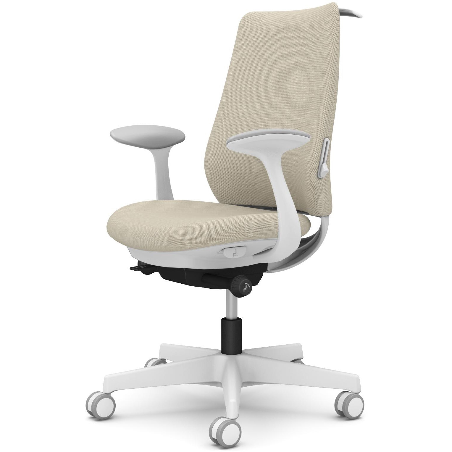 CF24ZZ FRU7 ポータムシリーズ/固定肘/背クッション/スタンダードタイプ/ホワイトボディ/ハンガー有/ランバー有/ウレタンキャスター 1脚 オカムラ(岡村製作所) 【通販モノタロウ】