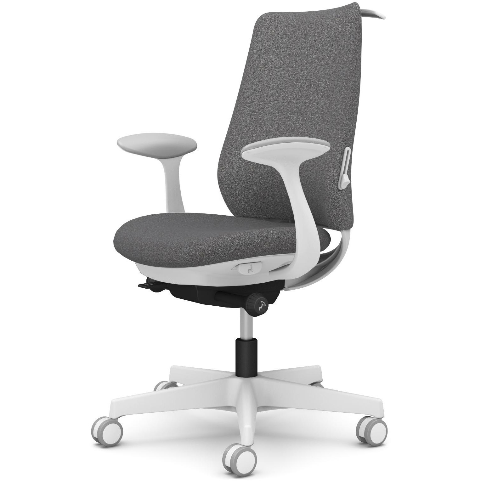 CF24ZZ FXW0 ポータムシリーズ/固定肘/背クッション/スタンダードタイプ/ホワイトボディ/ハンガー有/ランバー有/ウレタンキャスター 1脚 オカムラ(岡村製作所) 【通販モノタロウ】