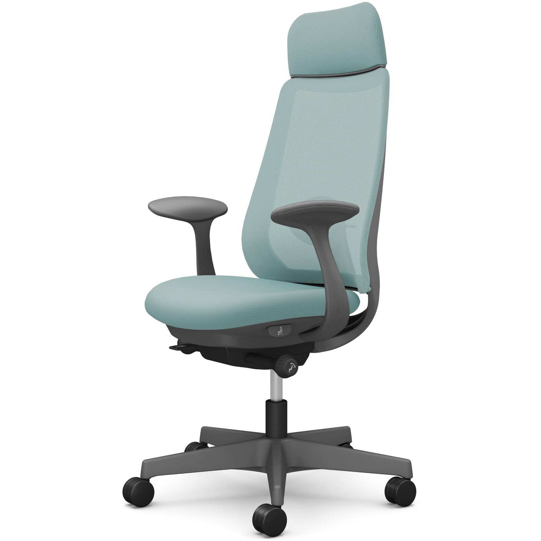 CF25ZE FKA6 ポータムシリーズ/固定肘/背メッシュ/EXスタンダードタイプ/ダークグレーボディ/ハンガー無/ランバー有/ウレタンキャスター 1脚 オカムラ(岡村製作所) 【通販モノタロウ】