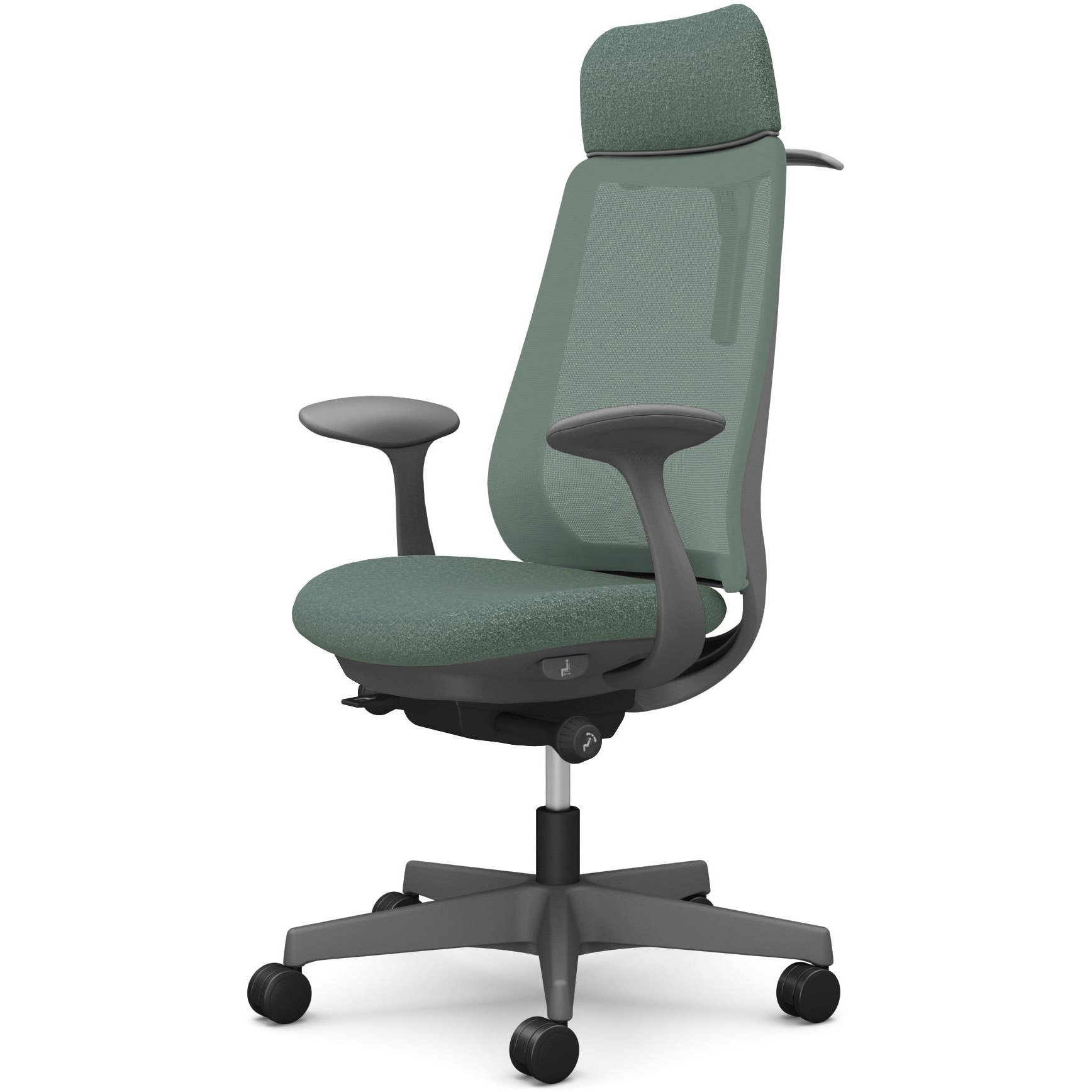 CF26XA F1K5 ポータムシリーズ/固定肘/背メッシュ/EXスタンダードタイプ/ダークグレーボディ/ハンガー有/ランバー無/ナイロンキャスター 1脚 オカムラ(岡村製作所) 【通販モノタロウ】