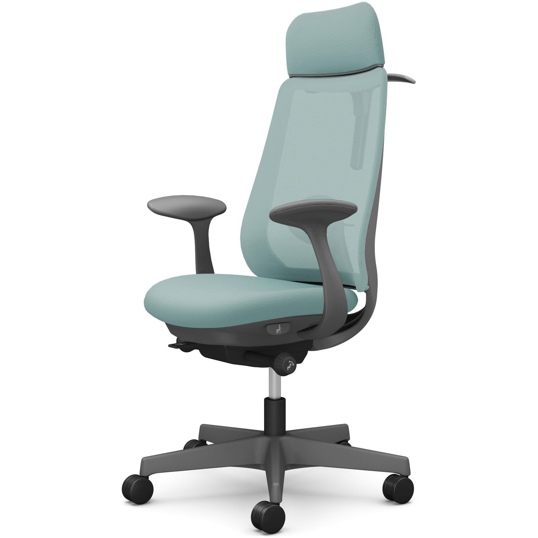 CF26XE FKA6 ポータムシリーズ/固定肘/背メッシュ/EXスタンダードタイプ/ダークグレーボディ/ハンガー有/ランバー有/ナイロンキャスター 1脚 オカムラ(岡村製作所) 【通販モノタロウ】