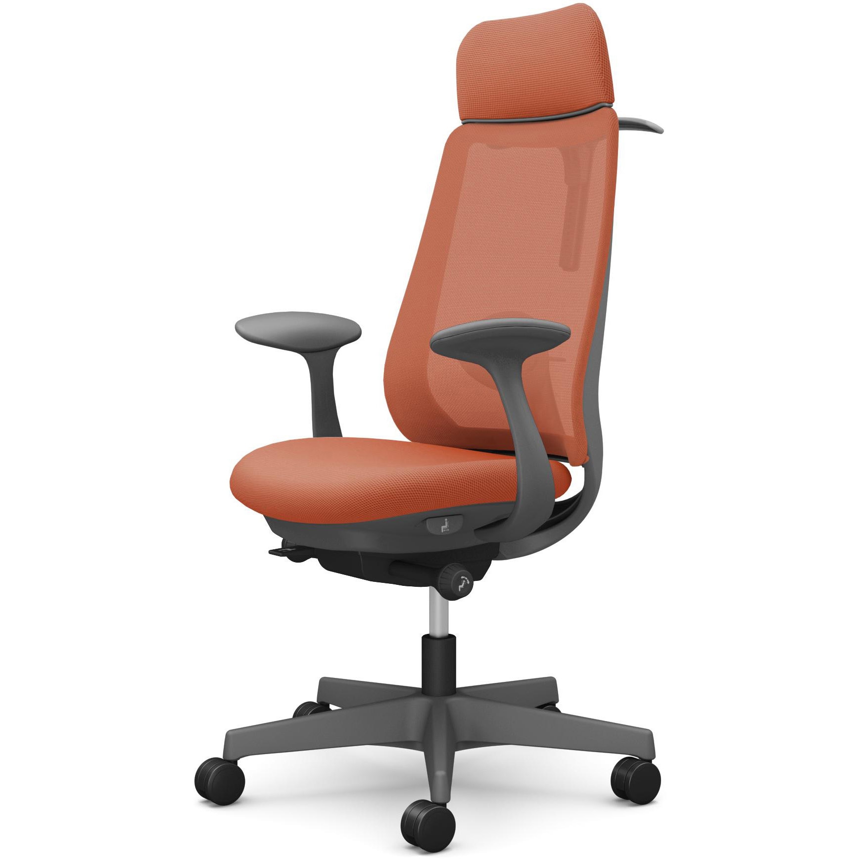 CF26XE FKA8 ポータムシリーズ/固定肘/背メッシュ/EXスタンダードタイプ/ダークグレーボディ/ハンガー有/ランバー有/ナイロンキャスター 1脚 オカムラ(岡村製作所) 【通販モノタロウ】