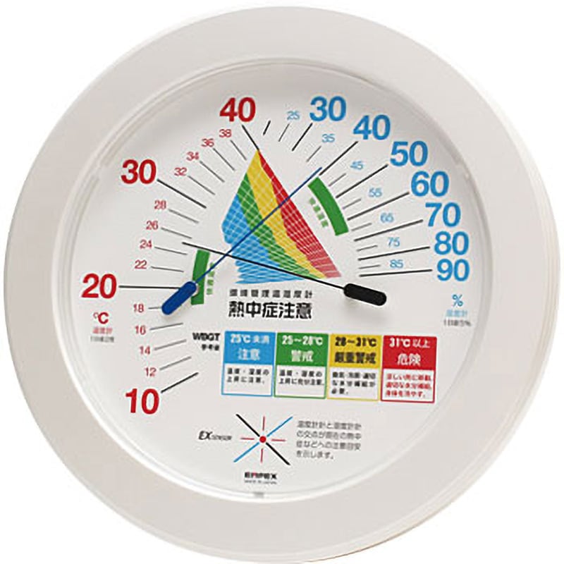 TM-2482W WBGT指数表記環境管理温・湿度計「熱中症注意」 1個