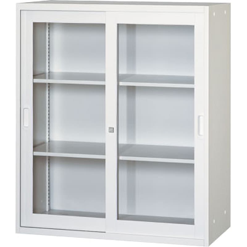 RFUAJR-W11 壁面スチール収納引違枠付ガラス戸 ラッチ仕様 ノーブランド オフホワイト色