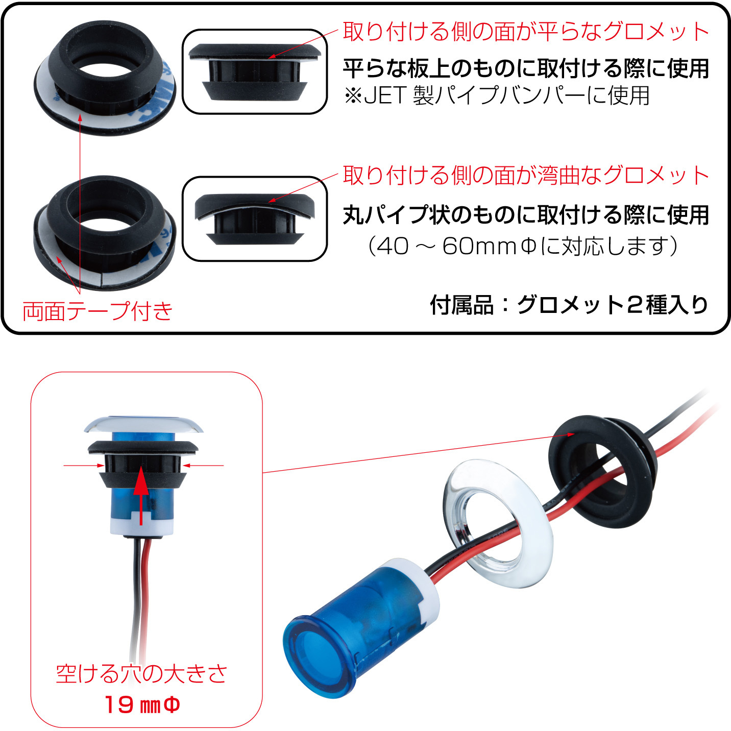 JET フラットマーカー ユーロスタイル 5個セット ジェットイノウエ JET LED フラット マーカー ユーロ スタイル