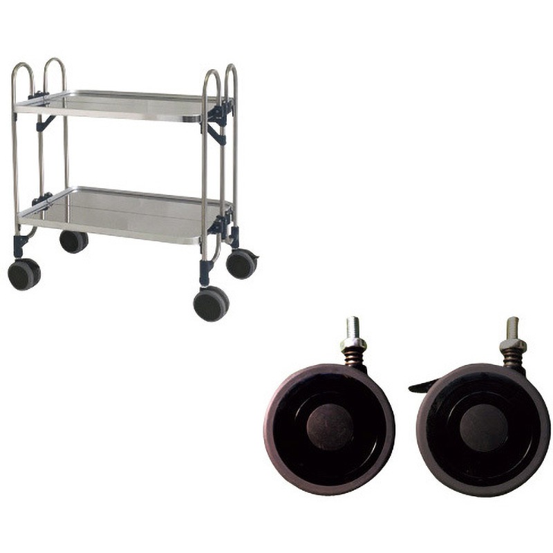 ステンレス製 折りたたみ式ワゴン 振動吸収キャスター トクヤマ 【通販