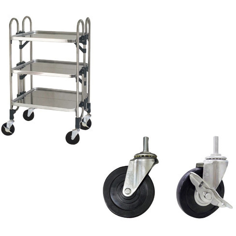 FEA-3GM ステンレス製 折りたたみ式ワゴン ゴムキャスター仕様 1台 トクヤマ 【通販モノタロウ】