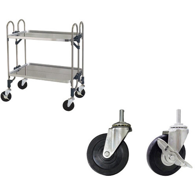 FEAM-2GM ステンレス製 折りたたみ式ワゴン ゴムキャスター仕様 1台 トクヤマ 【通販モノタロウ】