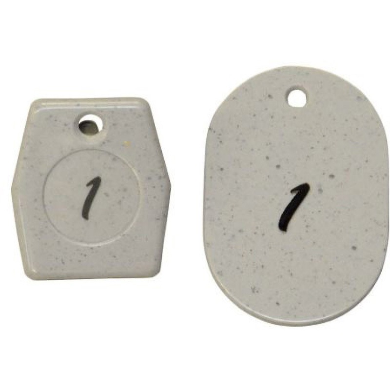 KF970-2 クロークチケット グレー 光 番号1～50 白色 縦60mm横40mm 1箱(50組) KF970-2
