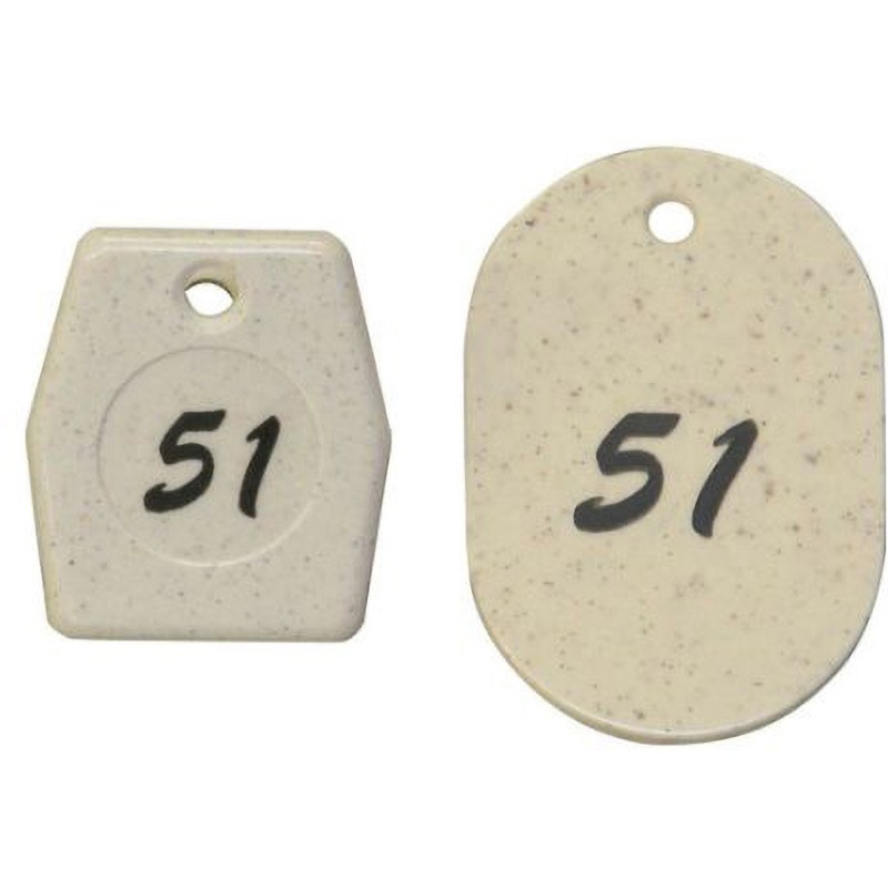 KF971-1 クロークチケット 白 光 番号51～100 黒色 縦60mm横40mm 1箱(50組) KF971-1