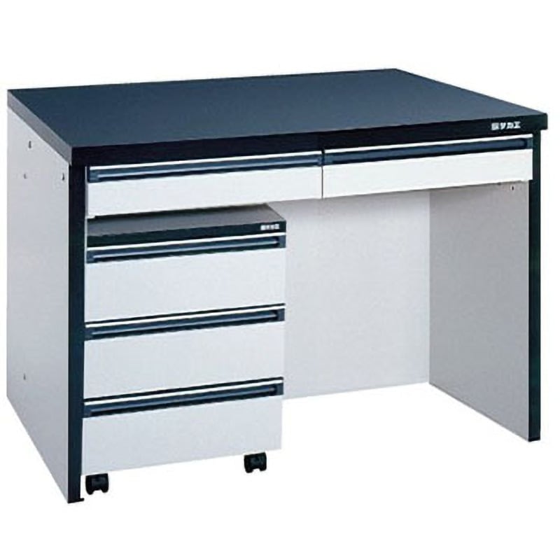 STA-12LA サイド実験台(キャビネットワゴン1台・引出し付) サカエ トレスパ製天板 荷重100kg グレー・ブラック色 間口1200mm奥行750mm高さ800mm  STA-12LA