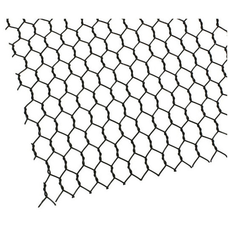 33967 ビニール亀甲網 巻売 ハイロジック #20×10mm×450mm×30m巻 黒サイズ