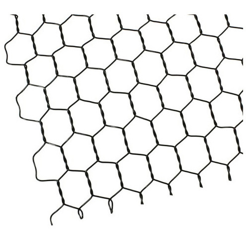 33970 ビニール亀甲網 巻売 ハイロジック #20×16mm×450mm×30m巻 黒サイズ