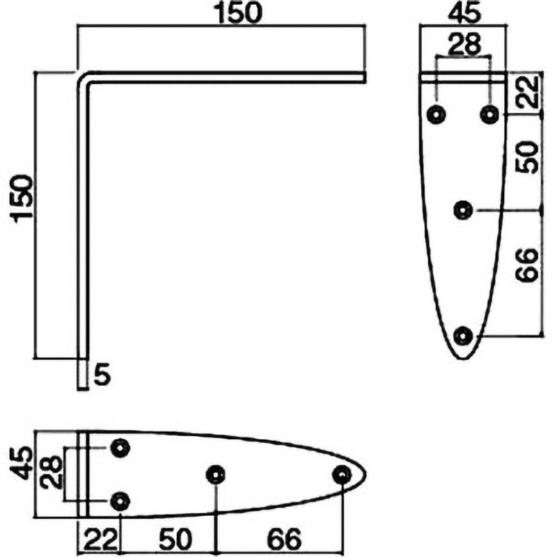 TBR1-磨/4L ステンレス製棚受け MIZUKAMI(水上) 鏡面磨仕上  1箱(6個)