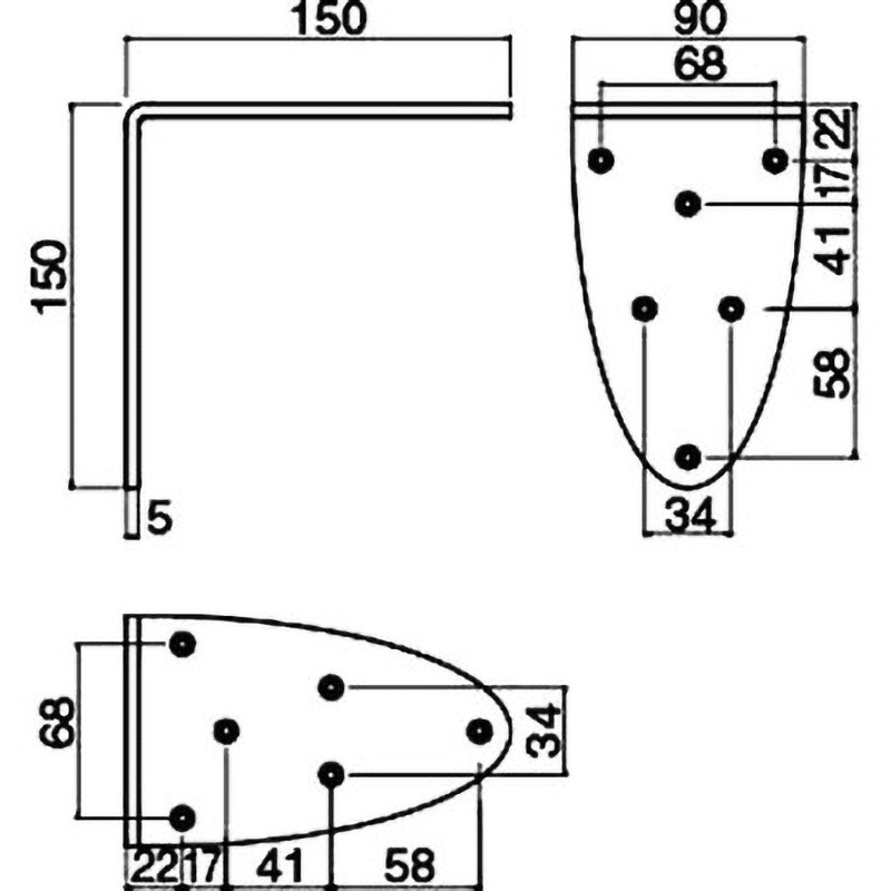 TBR2-HL/4L ステンレス製ワイド棚受け MIZUKAMI(水上) ヘアーライン仕上  1個