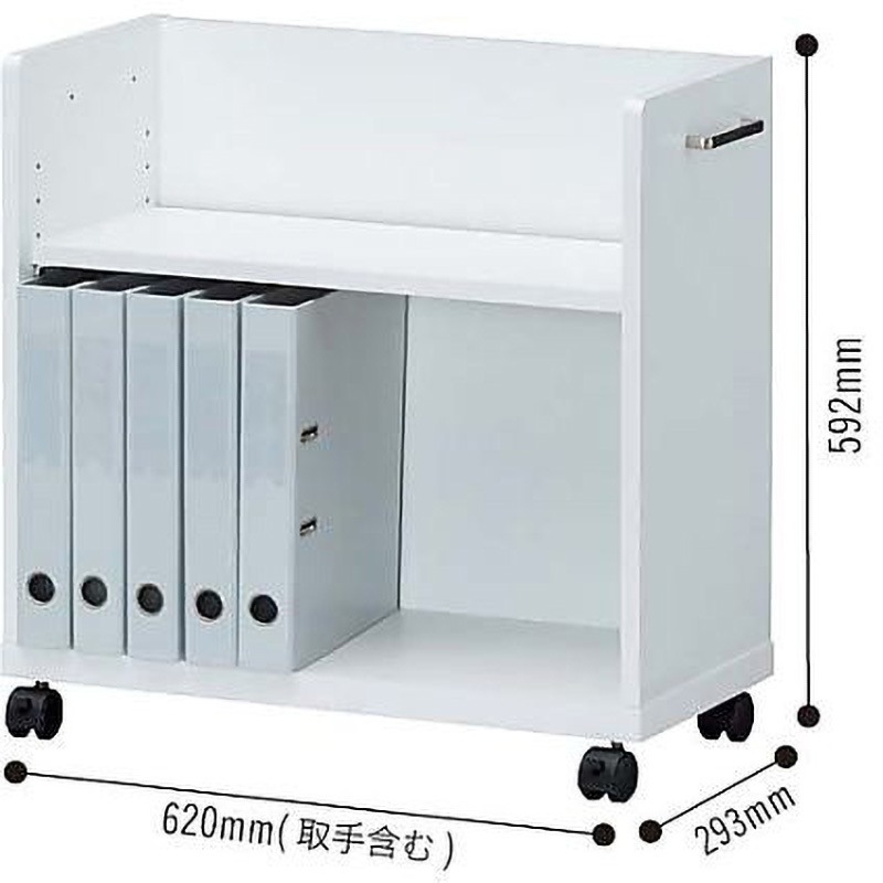 OF2-6060P 木製デスク下ワゴン OF2シリーズ 白井産業 ホワイト色 天板なし 薄型 奥行293mm高さ592mm