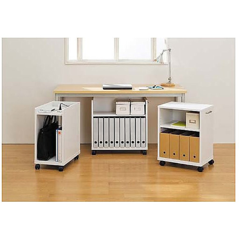 OF2-6060P 木製デスク下ワゴン OF2シリーズ 白井産業 ホワイト色