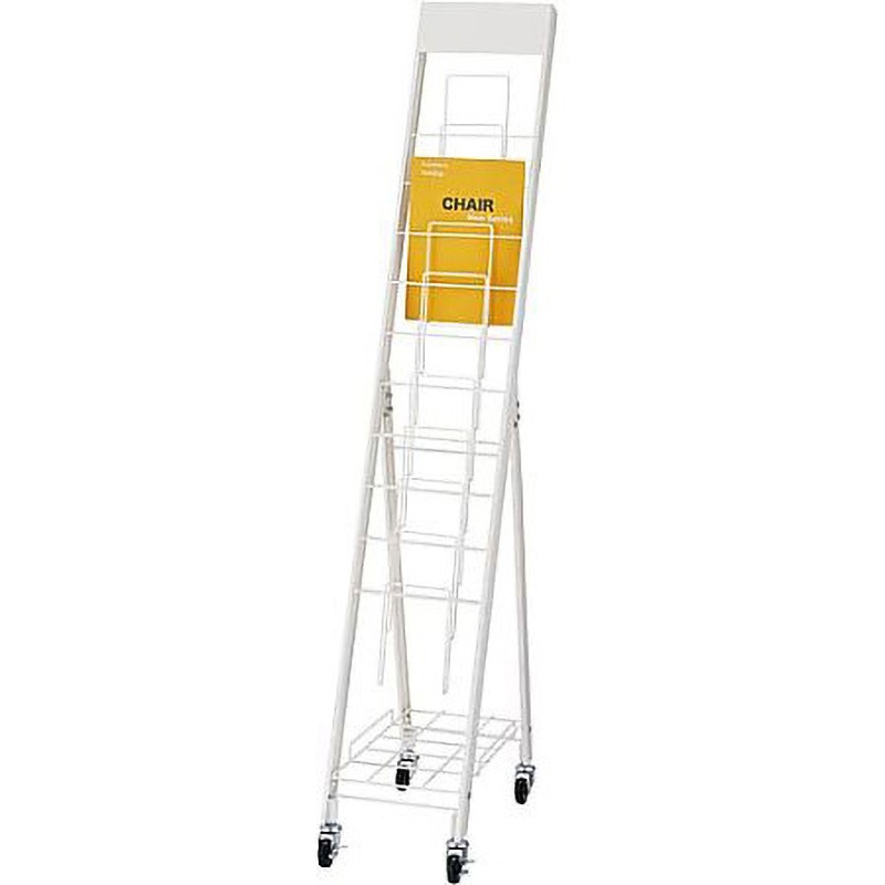 LFT2415LWH キャスター付きパンフレットスタンド LFTシリーズ F.M.L ホワイト色