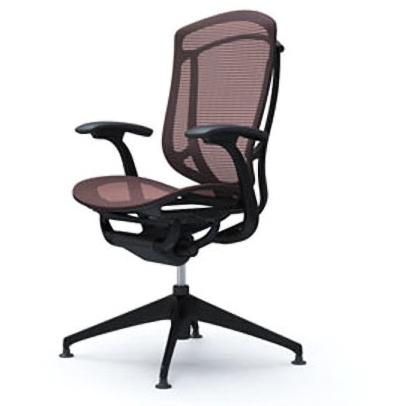 CC41CR FPG8 コンテッサセコンダ オフィスチェア(固定肘・座メッシュ)(4本脚オートリターン) オカムラ(岡村製作所) 肘掛あり デザインアーム ブラック/ブラック ダークブラウン色   CC41CR FPG8 109,890円