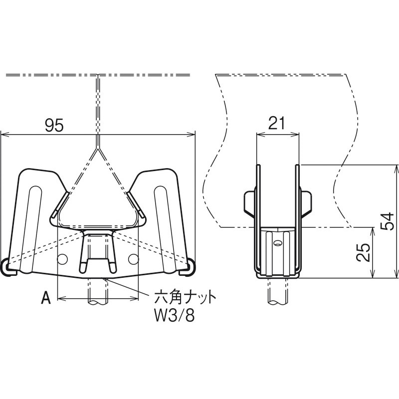 HB3FD2-W3 フラットデッキ用吊りボルト支持金具 ネグロス電工 1個
