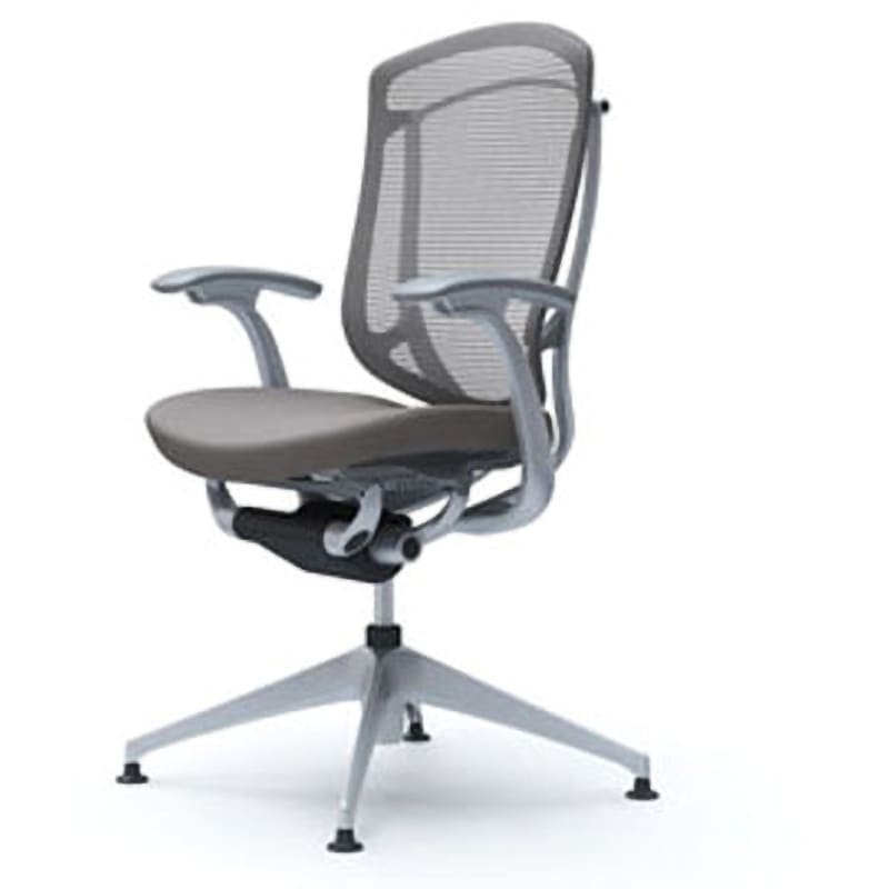 CC43EA FPD2 コンテッサセコンダ オフィスチェア(固定肘・座クッション)(4本脚オートリターン) オカムラ(岡村製作所) 肘掛あり デザインアーム シルバー/グレー   CC43EA FPD2