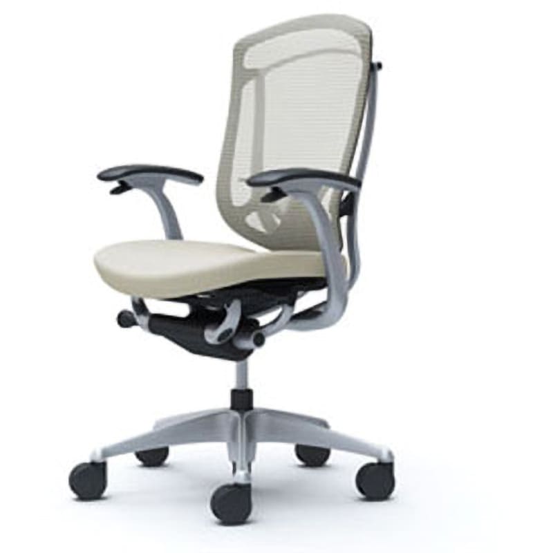 CC43GS FPC2 コンテッサセコンダ オフィスチェア(固定肘・座クッション)(5本脚/ハイバック) オカムラ(岡村製作所) 肘掛あり シルバー/ブラック ホワイト色   CC43GS FPC2
